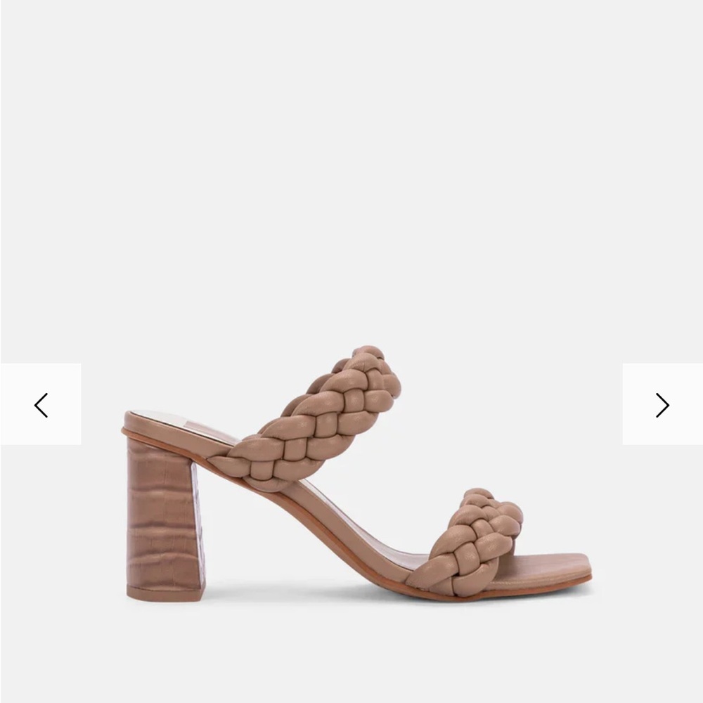 Dolce Vita Taupe Braided Block-Heel Sandal